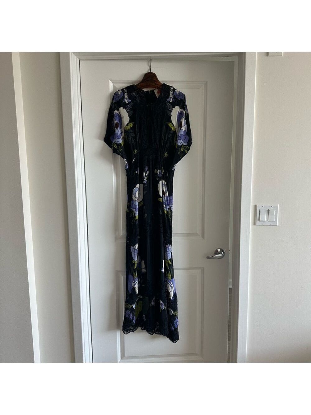 Farm Rio Black Soft Garden Lace Maxi Dress - Picture 4 of 10